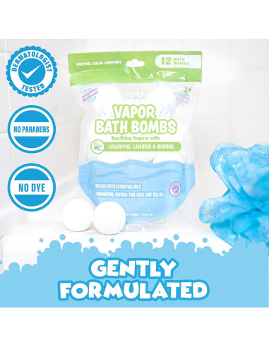 Bolas de Baño de Vapor Tub Works para Niños - 12 Unidades Eucalipto