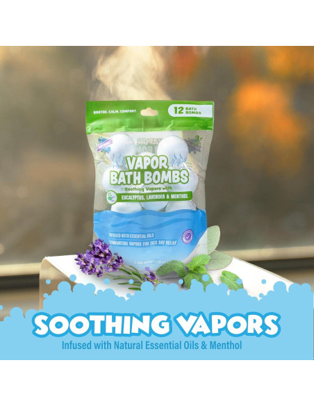 Bolas de Baño de Vapor Tub Works para Niños - 12 Unidades Eucalipto