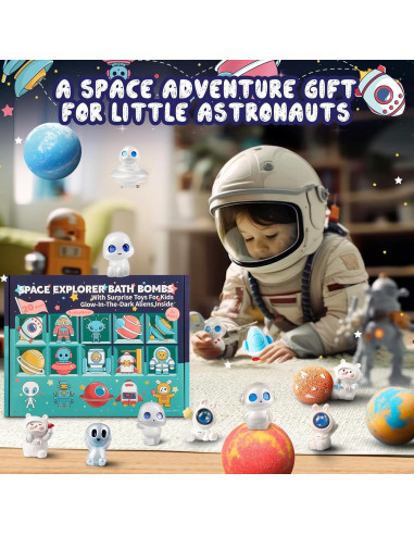 Paquete de 20 Bombas de Baño SudsyRoar con Juguetes Espaciales