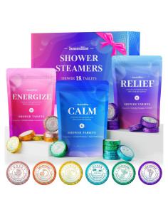 Juego de 18 Pastillas de Vapor para Ducha SeasonBliss - Aromas Naturales