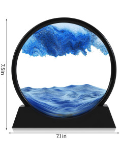 AXELIP Imagen de Arena en Movimiento 3D Azul 17.78 cm 2
