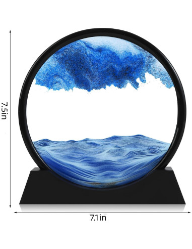 AXELIP Imagen de Arena en Movimiento 3D Azul 17.78 cm