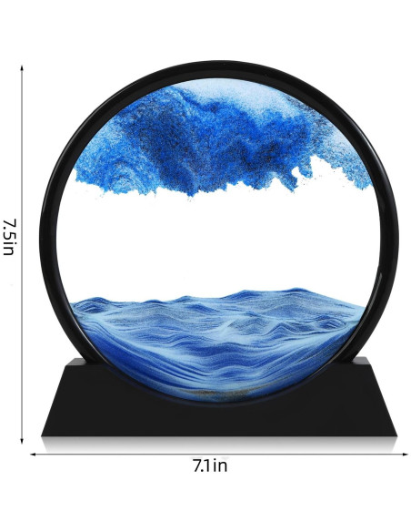 AXELIP Imagen de Arena en Movimiento 3D Azul 17.78 cm