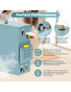 Generador de Vapor Dren KTrain 12KW para Ducha Spa 35-55C 2