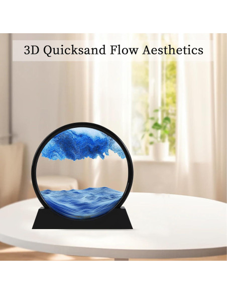 AXELIP Imagen de Arena en Movimiento 3D Azul 17.78 cm