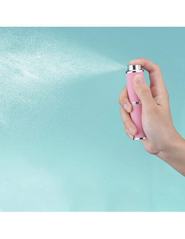 Atomizador de Perfume 8ML Rosa - Botella de Spray de Cuero