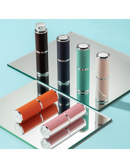 Atomizador de Perfume 8ML Rosa - Botella de Spray de Cuero