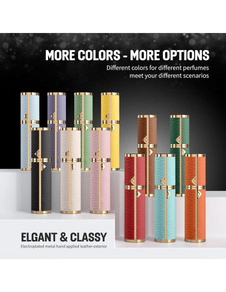 Atomizador Mini Refillable 5ml 3zorqinron Negro Cuero