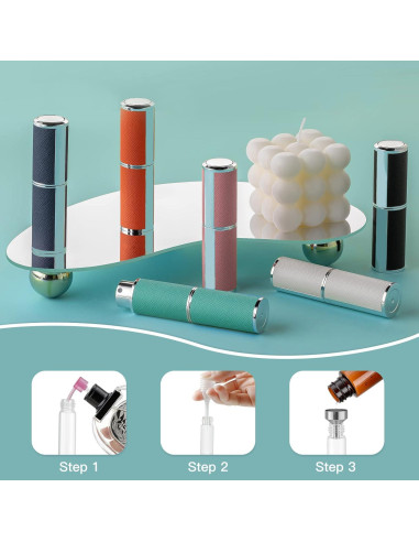 Atomizador de Perfume 8ML Rosa - Botella de Spray de Cuero