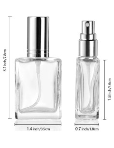 Foraineam 18 Botellas Spray Vidrio 15ml Recargables Transparentes 2