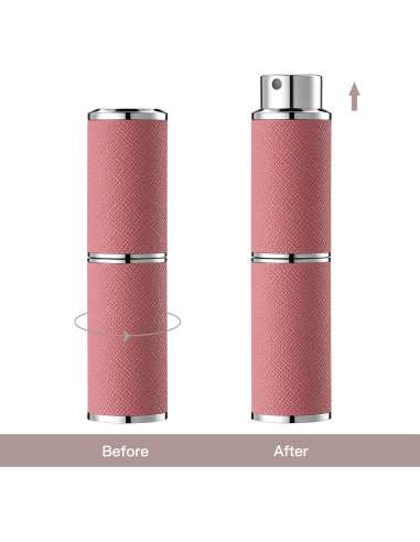 Atomizador de Perfume 8ML Rosa - Botella de Spray de Cuero