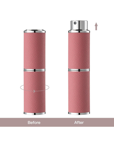 Atomizador de Perfume 8ML Rosa - Botella de Spray de Cuero