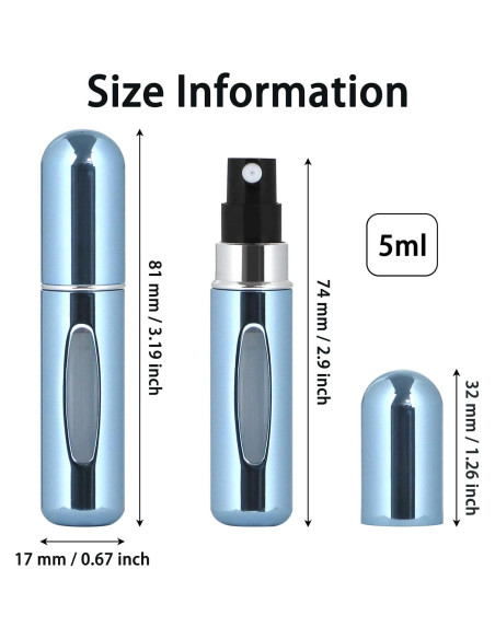 10 Botellas Atomizadoras Rellenables LIOUCBD 5ml Viaje