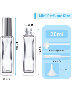 Botella de Perfume Recargable StellaCare 20ml Vidrio Transparente 2