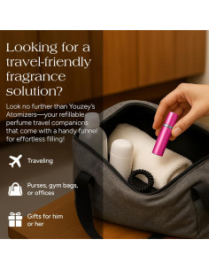 Atomizadores de Perfume YOUZEY 6 Piezas Recargables Rosa Fucsia 2