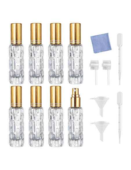 8 Botellas de Spray de Perfume AGENIZ 15ml Vidrio Recargables