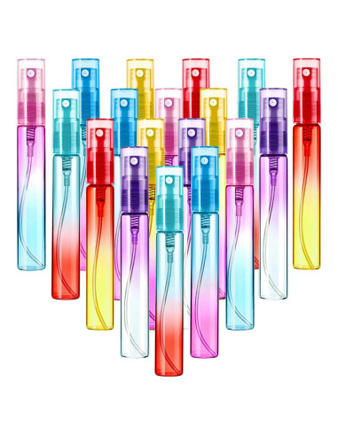 18 Mini Botellas de Spray de Vidrio 8 ml Patelai - Colores Gradientes