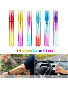 18 Mini Botellas de Spray de Vidrio 8 ml Patelai - Colores Gradientes 2