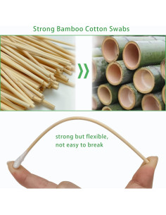 500 Bastones de Algodón Largos Bcowos - 15.24 cm Biodegradables 2