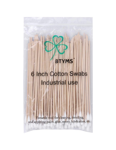 Bastoncillos de Algodón BTYMS 400 Unidades 15.24 cm Madera