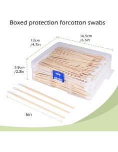 Bastones de Algodón Largos MoHern 400 Pcs 15.24 cm para Limpieza 2