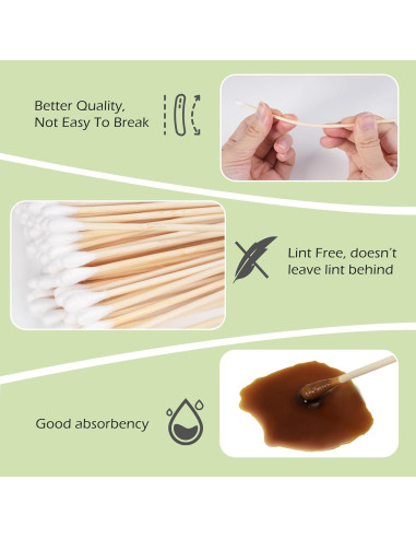 Bastones de Algodón Largos MoHern 400 Pcs 15.24 cm para Limpieza