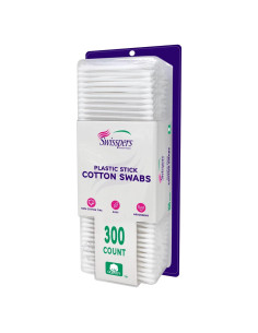 Hisopos Swisspers 100% Algodón Doble Punta 300 Unidades