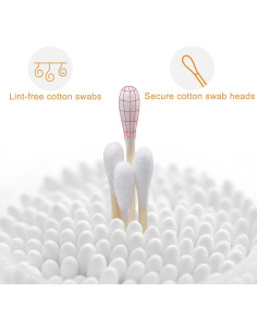 Bastones de Algodón de Bambú 1000 ct Doble Punta Biodegradables 2