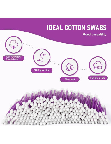 900 Bastoncillos de Algodón CGR con Punta Afilada y Aplanada