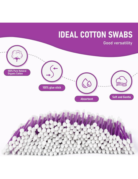 900 Bastoncillos de Algodón CGR con Punta Afilada y Aplanada