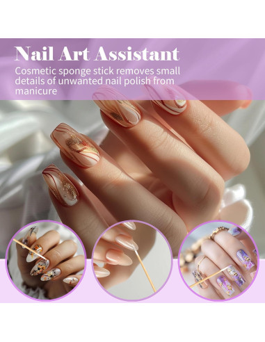 1000 Hisopos de Algodón Punta Fina MUZIYU 10.16 cm Microblading