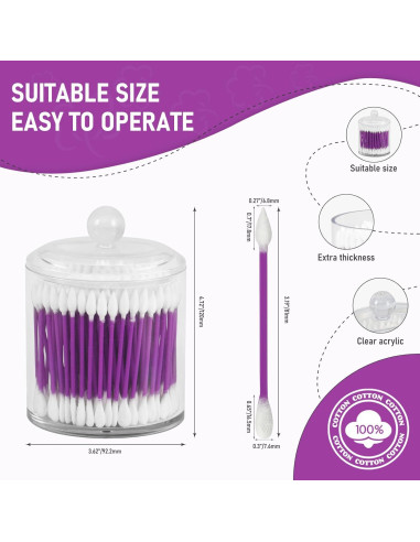 900 Bastoncillos de Algodón CGR con Punta Afilada y Aplanada