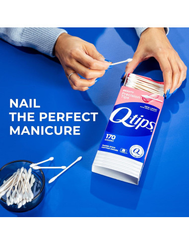 Bastones de Algodón Q-Tips Punta Precisa 170 Unidades