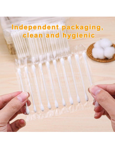 Hisopos de Algodón Doble Redondo KRIZJUES 400 Piezas 2