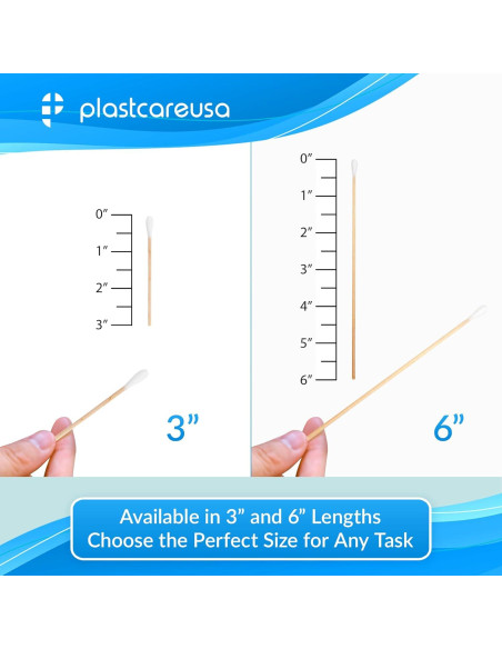 Aplicadores de Algodón 3" PlastCare USA - 1000 Unidades