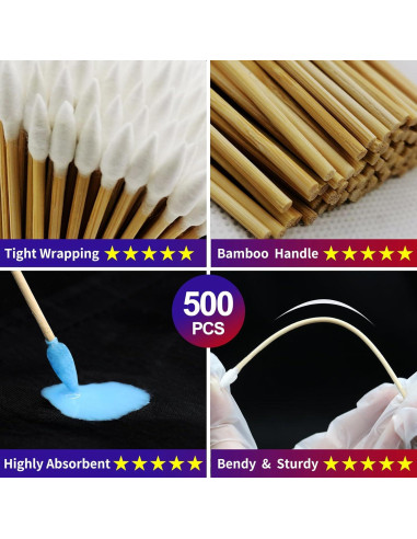 500 Hisopos de Algodón Largo FLIDUKK - Biodegradables 15.24 cm