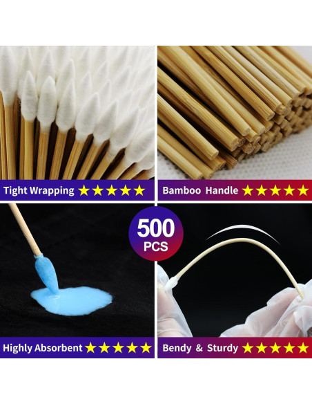 500 Hisopos de Algodón Largo FLIDUKK - Biodegradables 15.24 cm