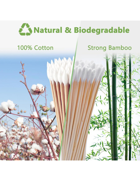 Bastones de Limpieza de Armas Garrelett 200PCS Algodón 15.24cm