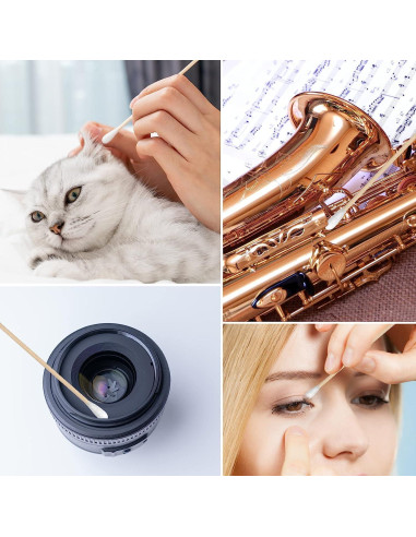 Bastones de Limpieza de Armas Garrelett 200PCS Algodón 15.24cm