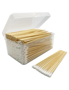 Hisopos de Algodón 500PCS MRCMUCEZ 15cm con Palito de Bambú