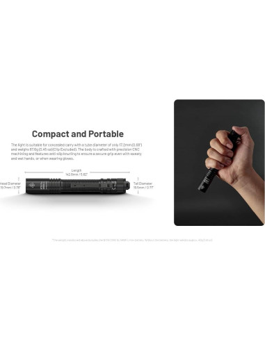 Linterna EDC Nitecore MT2A Pro 1000 Lúmenes Recargable USB-C