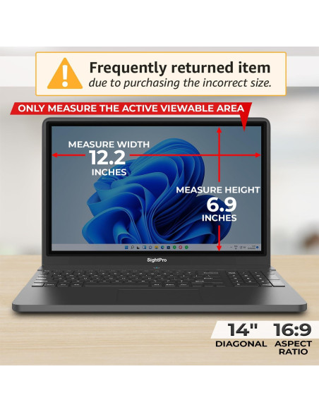 Filtro de Pantalla Privada 14" SightPro - Antirreflejo 16:9 Filtro de Pantalla Privada 14" SightPro - Antirreflejo 16:9