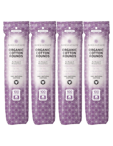 Rondas de Algodón Orgánico Soulsation 400 Unidades Hipoalergénicas