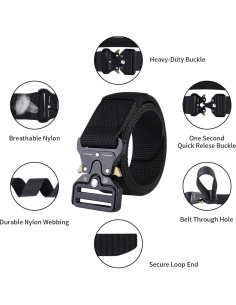 Cinturón Táctico Nylon 4 Piezas Hebilla Rápida 125 cm 2