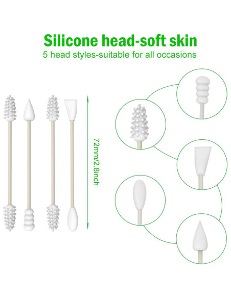 Hisopos de Silicona Reutilizables AUMIO 4 Pcs - Negro y Gris