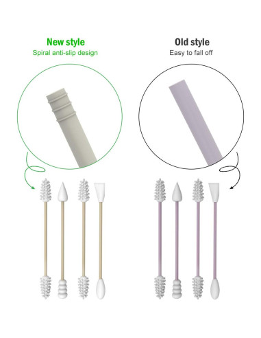 Hisopos de Silicona Reutilizables AUMIO 4 Pcs - Negro y Gris