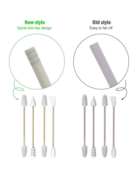 Hisopos de Silicona Reutilizables AUMIO 4 Pcs - Negro y Gris