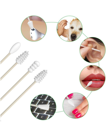 Hisopos de Silicona Reutilizables AUMIO 4 Pcs - Negro y Gris