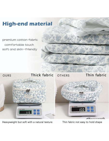 Bolsa de Maquillaje Acolchada Uekeboag Floral Grande 25.4x15.2cm Bolsa de Maquillaje Acolchada Uekeboag Floral Grande 25.4x15.2cm