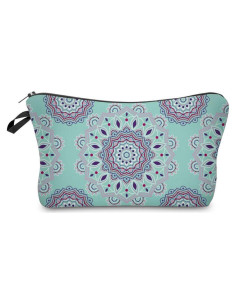 Bolsa Cosmética Impermeable Deanfun para Mujeres, Flores Mandala